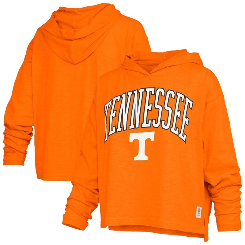押し付けるボックス席 レディース トップス ティーシャツ ロゴタイプ Women\u0027s Pressbox Tennessee Orange Tennessee Volunteers Nelson Arch Over Logo Long Sleeve Hooded T-Shirten Orange オレンジ色 レディースファッション-トップス-Tシャツ・カットソー