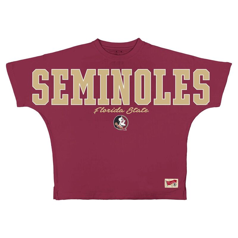 プレスボックス レディース トップス Tシャツ Women Pressbox Garnet Florida State Seminoles Flannigan Oversized T-Shirt Fsu Red レッド
