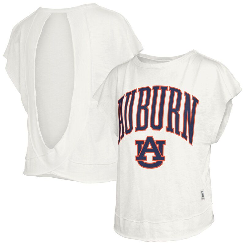 押し付けるボックス席 レディース トップス プルオーバー 明けっ広げうしろ側 Women\u0027s Pressbox Cream Auburn Tigers Nelson Movement Open Back Slub T-Shirt Aubeige ベージュ