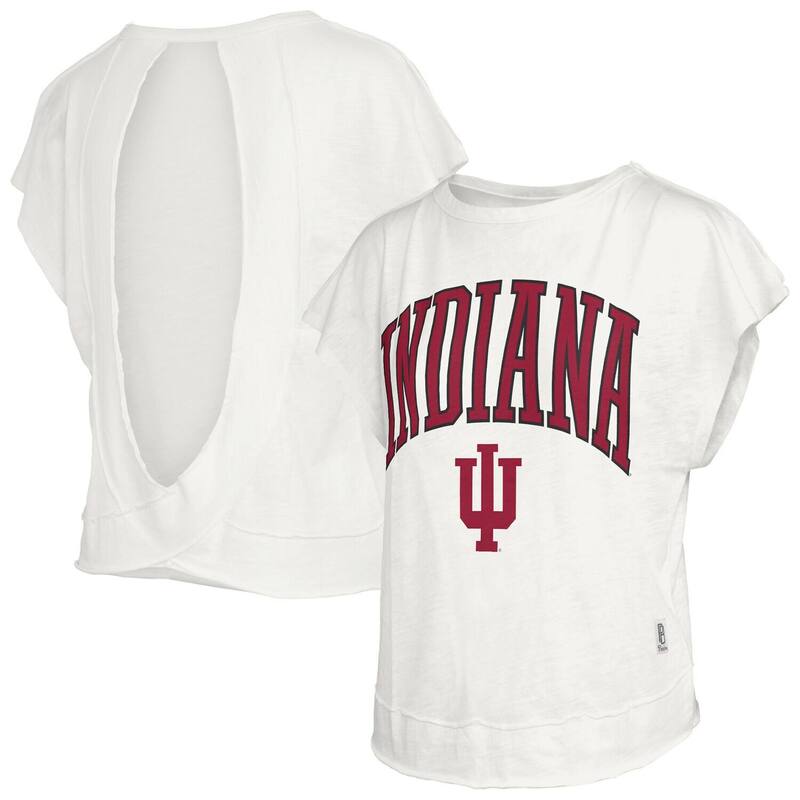 押し付けるボックス席 レディース トップス プルオーバー 明けっ広げうしろ側 Women\u0027s Pressbox Cream Indiana Hoosiers Nelson Movement Open Back Slub T-Shirt Ind Beige ベージュ