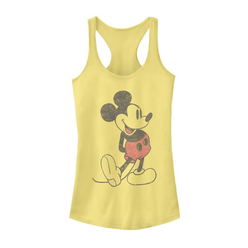 ディズニー レディース トップス Tシャツ ヴィンテージ Disney Mickey \u0026 Friends Mickey Mouse Vintage Portrait Racerback Tank Top Banana