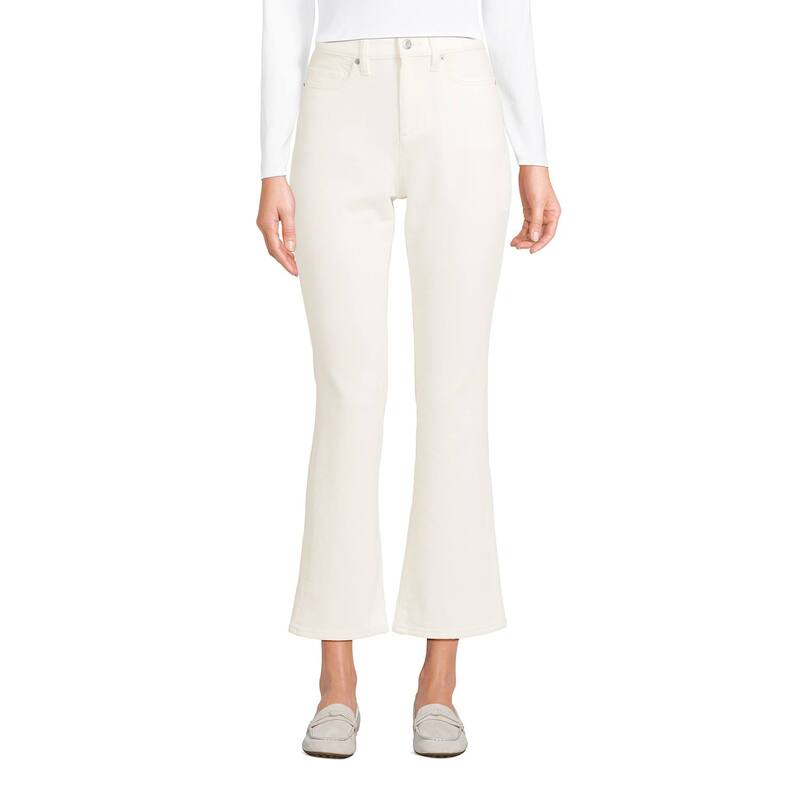ランズエンド レディース ボトムス カジュアルパンツ コーデュロイ Women's Lands' End Corduroy High Waisted Kick Cropants Ivory アイボリー|ReVida 店