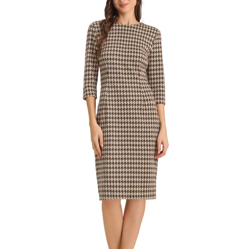 アレグラ ケー レディース トップス 衣装 酉の方角目じるし ALLEGRA K Women\u0027s Elegant Cinched Waist Bodycon Dress Brown 赤銅色
