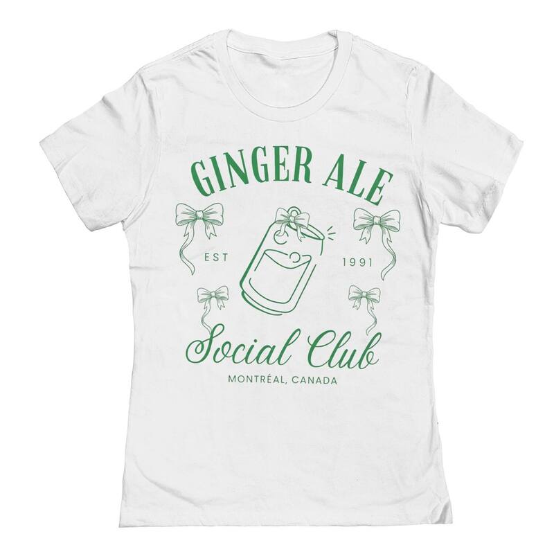 アンブランデッド レディース トップス Tシャツ グラフィック Unbranded Juniors Ginger Ale Social Club Montreal Canada Est 1991 Graphic Tee White ホワイト