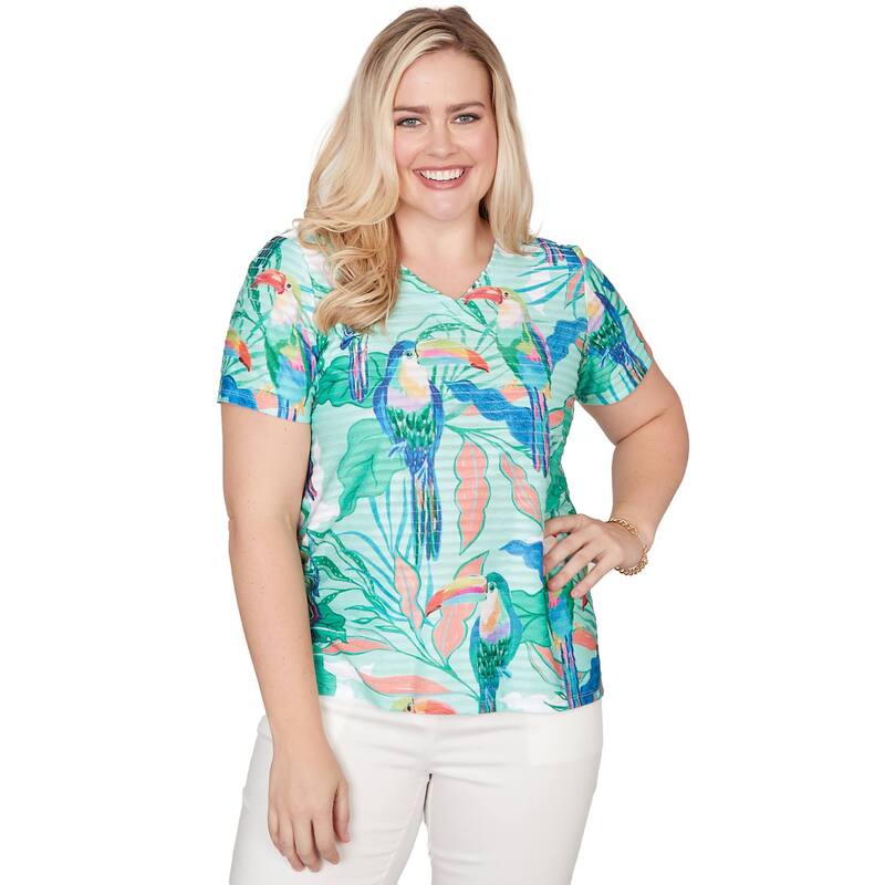 アルフレッド ダナー レディース トップス Tシャツ Women's Alfredunner Toucan Textured Short Sleeve Tee Palm Green グリーン｜ReVida 店