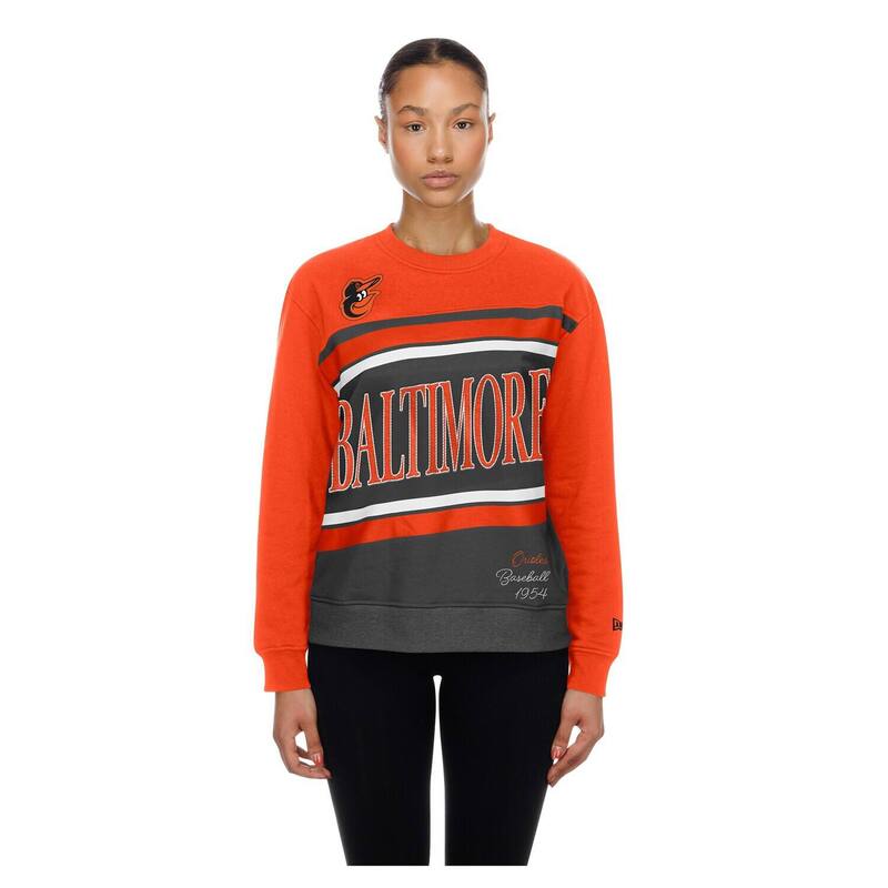 ニュー内鰓 レディース トップス プルオーバー 流汗 フリース Women\u0027s New Era Gray/Orange Baltimore Orioles Gameday Fleece Sweatshirt Orl Grey 薄墨色