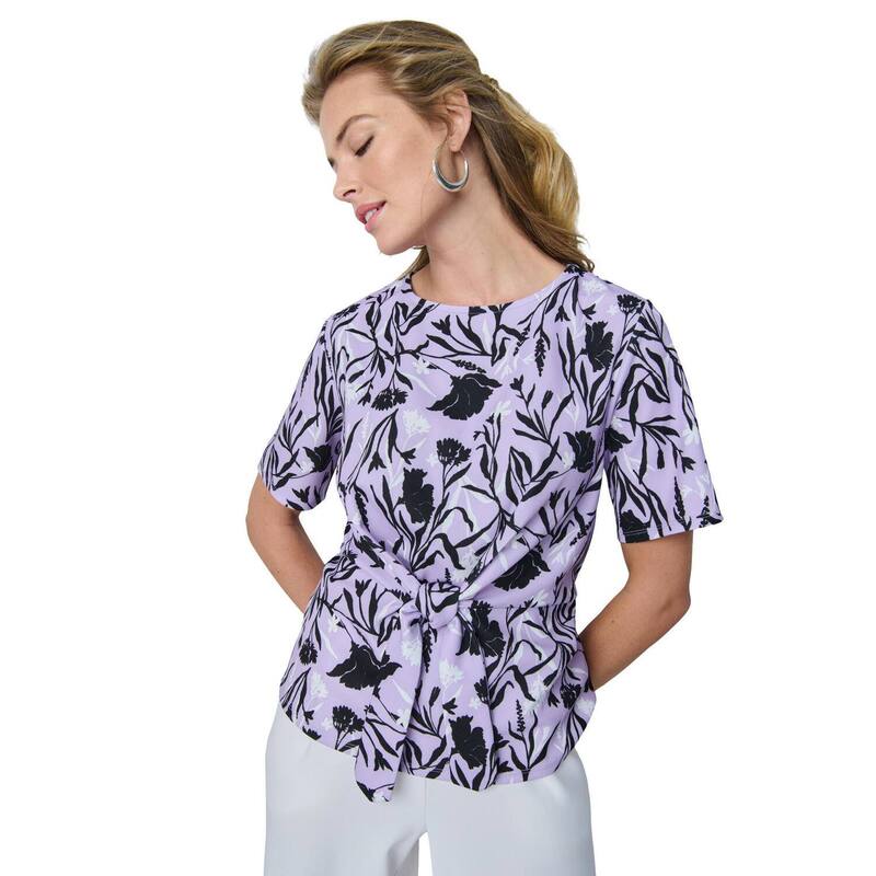 ジェシカ英国の首都 レディース トップス プルオーバー 粘土つけ加える大きさ Jessica London Women\u0027s Plusize Stretch Crepe Tie Waistop Lilac Pretty Florals 紫はしどい