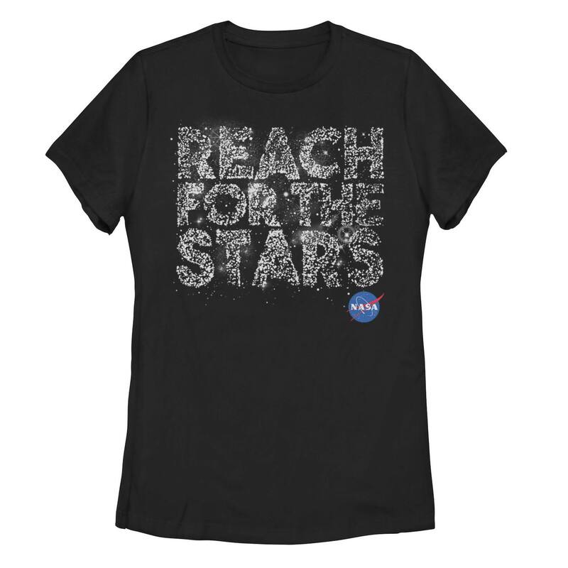 アニメキャラクター レディース トップス Tシャツ Licensed Character Juniors NASA \"Reach For The Stars\" Tee Black ブラック