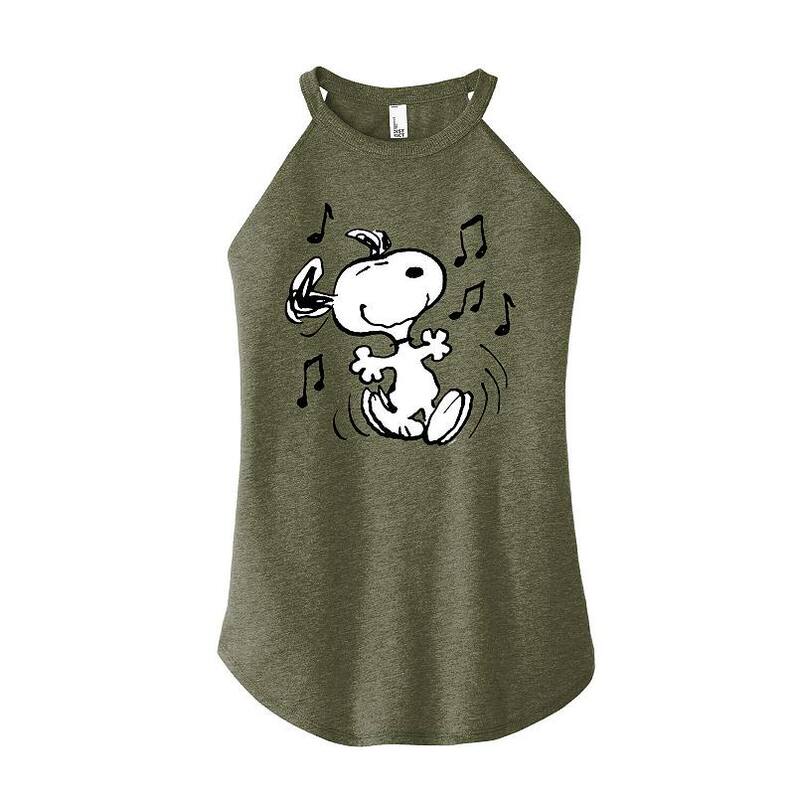 アニメキャラクター レディース トップス Tシャツ ハイネック Licensed Character Juniors Peanutsnoopy Dancing High Neck Tank Top No Color