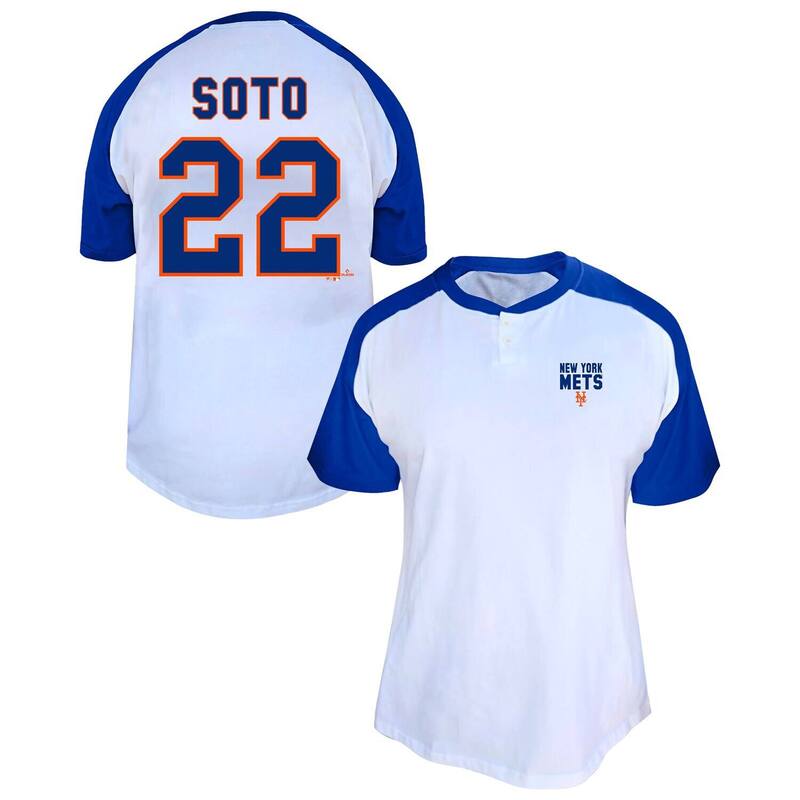 プロファイル レディース トップス プルオーバー 足し加える大きさ Women\u0027s Profile Juan Soto White New York Mets Plusize Name \u0026 Numberaglan Henley T-Shirt Met White 白いこと