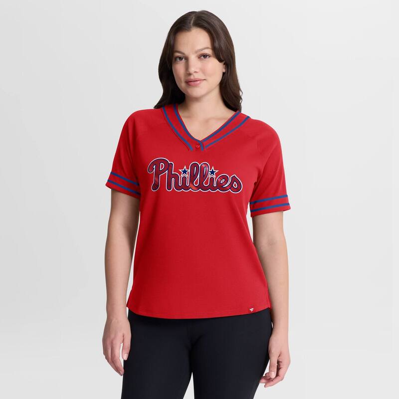 ファナティクス レディース トップス プルオーバー V素っ首 Women\u0027s Fanatics Red Philadelphia Phillies Diva Race Ahead Raglan V-Neck T-Shirt Phl Red 赤いこと