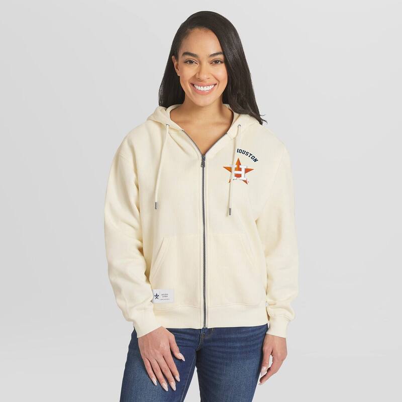 お召しもの バイ エリン アンド濫りがわしい レディース トップス プルオーバー パーカー Women\u0027s WEAR by Erin Andrews Cream Houston Astros Full-Zip Hoodie Ast Beige ベージュ