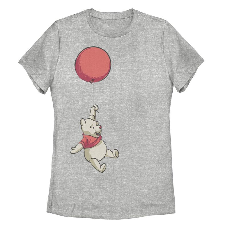 ディズニー レディース トップス Tシャツ Disney Winnie The Pooh Juniors Floating Red Balloon Tee Athletic Heather ヘザー