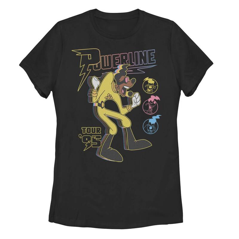 ディズニー レディース トップス Tシャツ グラフィック Juniors Disney A Goofy Movie Powerline Tour 95 Graphic Tee Black ブラック