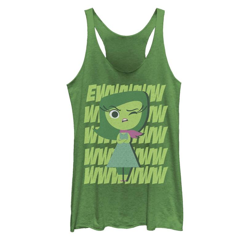 ディズニー ピクサー レディース トップス Tシャツ Disney / Pixar Inside Out Juniors Disgust Ew Tank Top Envy