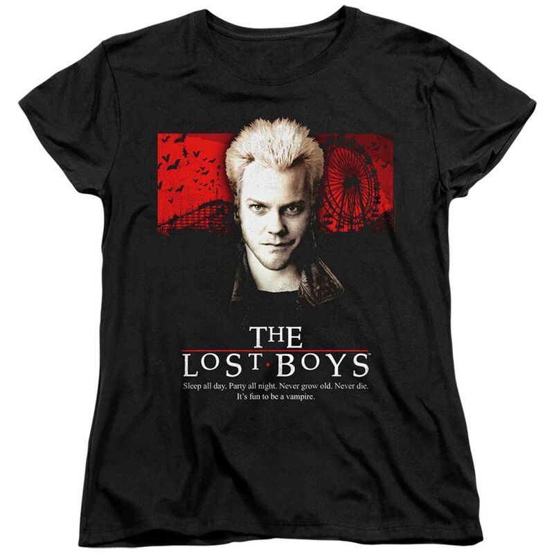 アニメ文字記号 レディース トップス ティーシャツ Licensed Character The Lost Boys Be One Of Ushort Sleeve Women ? s T-Shirt Black 黒いこと トップス-Tシャツ・カットソー