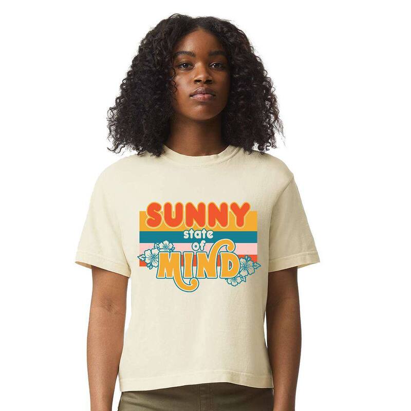 Simply Sage Market レディース トップス ティーシャツ 伸び伸びする相応う クロップド Simply Sage Market Sunny State Of Mind Relaxed Fit Cropped Tee Ivory 象牙色 Tシャツ・カットソー-レディースファッション