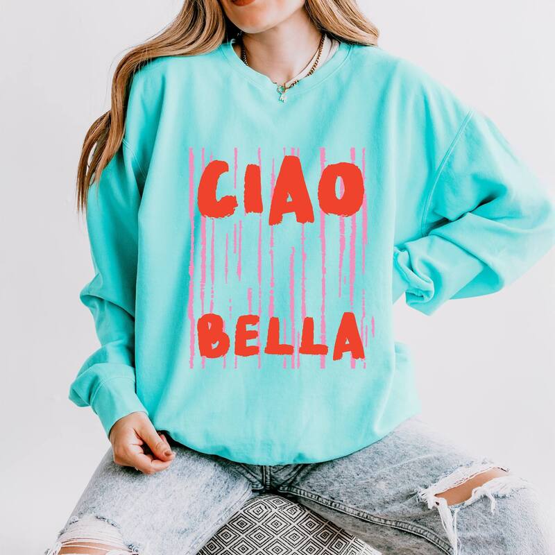 Simply Sage Market レディース トップス ティーシャツ 流汗 Simply Sage Market Ciao Bella Stripes - Women\u0027s Lightweight Garment Dyed Sweatshirt Chalky Mint ペパーミント レディースファッション-トップス