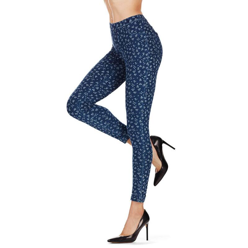 メモイ レディース ボトムス 心地好いズボン下 レギンス MeMoi Women\u0027s Ramito Bouquet Burst Leggings Blue Denim ジーンズ