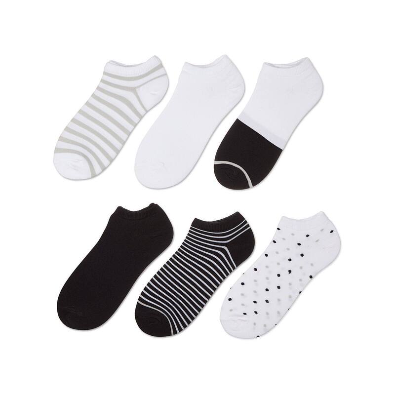 メモイ レディース アンダーお召しもの ソックス MeMoi Women\u0027s 6 Pair Pack Stripes Low Cut Socks White Multi 白いこと