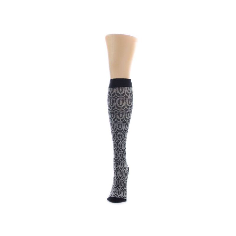 メモイ レディース アンダーお召しもの ソックス 綿織物 MeMoi Tri Dome Cotton Blend Knee High Sock Black 黒いこと