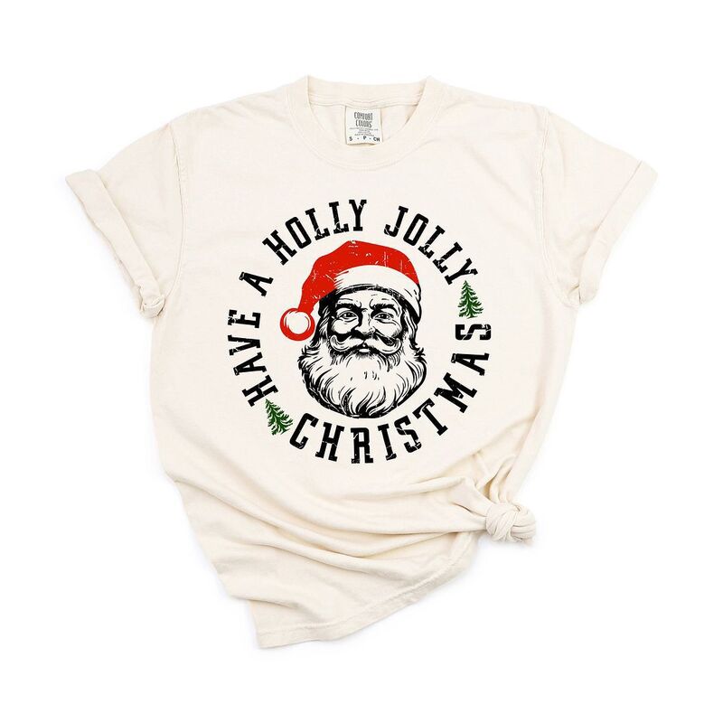 Simply Sage Market レディース トップス ティーシャツ Simply Sage Market Holly Jolly Santa Garment Dyed Tees Ivory 象牙色 トップス-Tシャツ・カットソー