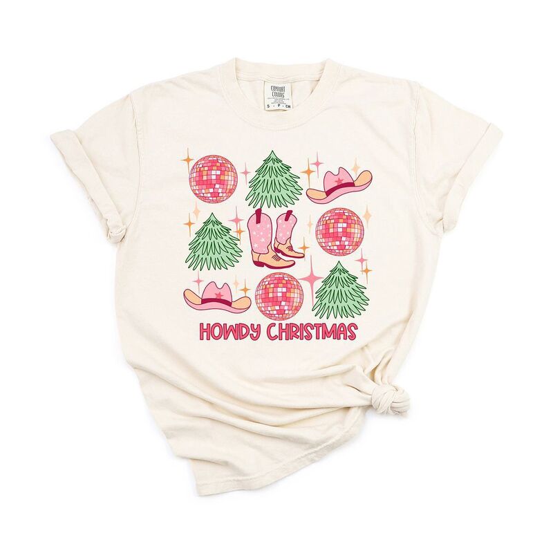Simply Sage Market レディース トップス ティーシャツ Simply Sage Market Cowgirl Christmas Chart Garment Dyed Tees Ivory 象牙色 Tシャツ・カットソー-レディースファッション