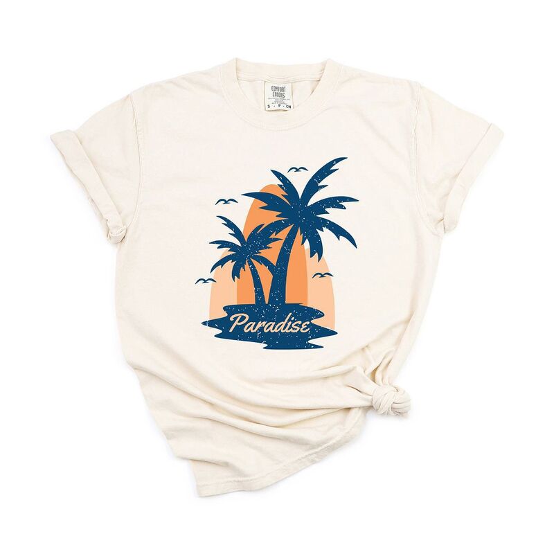 Simply Sage Market レディース トップス ティーシャツ Simply Sage Market Paradise Palm Tree Garment Dyed Tees Ivory 象牙色 レディースファッション-トップス-Tシャツ・カットソー