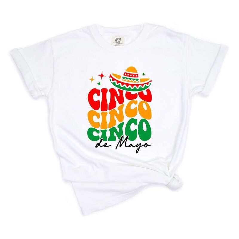 Simply Sage Market レディース トップス ティーシャツ Simply Sage Market Cinco De Mayo Stacked Garment Dyed Tees White 白いこと Tシャツ・カットソー-レディースファッション-トップス