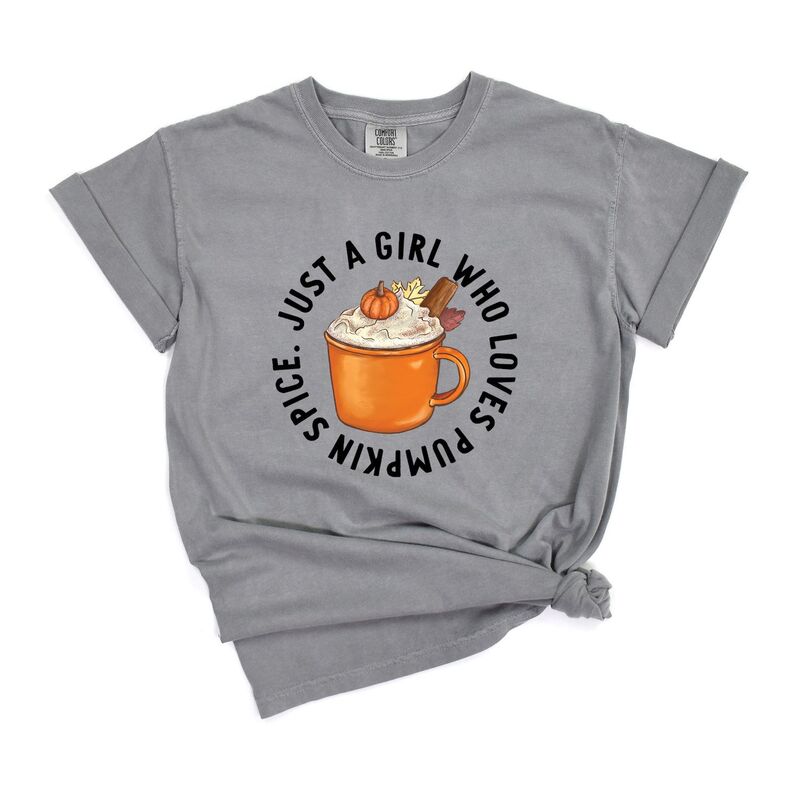 Simply Sage Market レディース トップス ティーシャツ Simply Sage Market Loves Pumpkin Spice Garment Dyed Tees Grey 薄墨色 トップス-レディースファッション-Tシャツ・カットソー