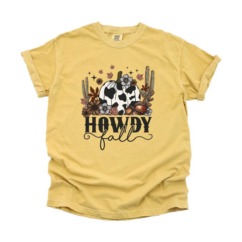 Simply Sage Market レディース トップス ティーシャツ Simply Sage Market Howdy Fall Pumpkin Garment Dyed Tees Mustard 洋芥子 Tシャツ・カットソー-レディースファッション
