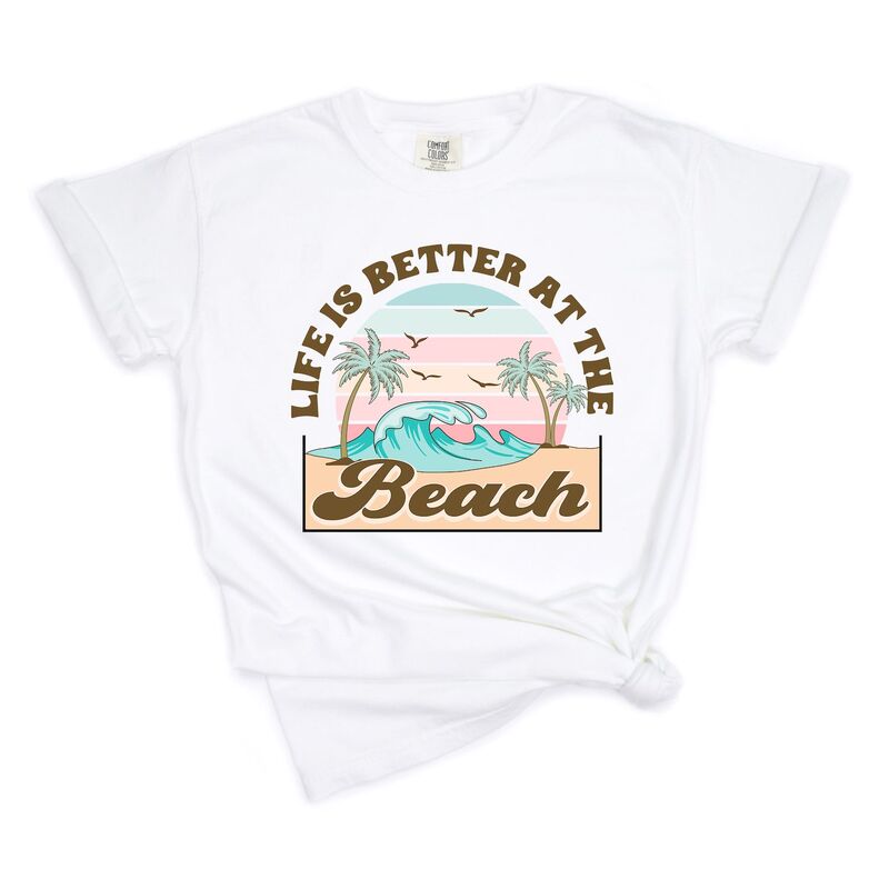 Simply Sage Market レディース トップス ティーシャツ Simply Sage Market Better Athe Beach Wave Garment Dyed Tee White 白いこと トップス-Tシャツ・カットソー-レディースファッション