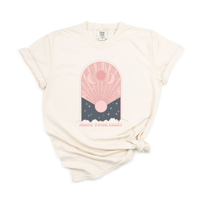 Simply Sage Market レディース トップス ティーシャツ ヴィンテージ Simply Sage Market Shine Your Light Vintage Garment Dyed Tees Ivory 象牙色 Tシャツ・カットソー-トップス-レディースファッション
