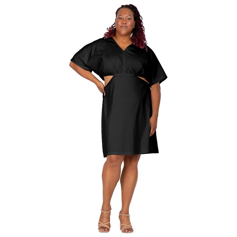 ポエティック ジャスティス レディース トップス ワンピース カットアウト プラスサイズ ミニ Poetic Justice Harmony Women\'s Plusize Kimono Sleeves Cut Out Waist Split Side Mini Dress Black ブラック｜ReVida 店