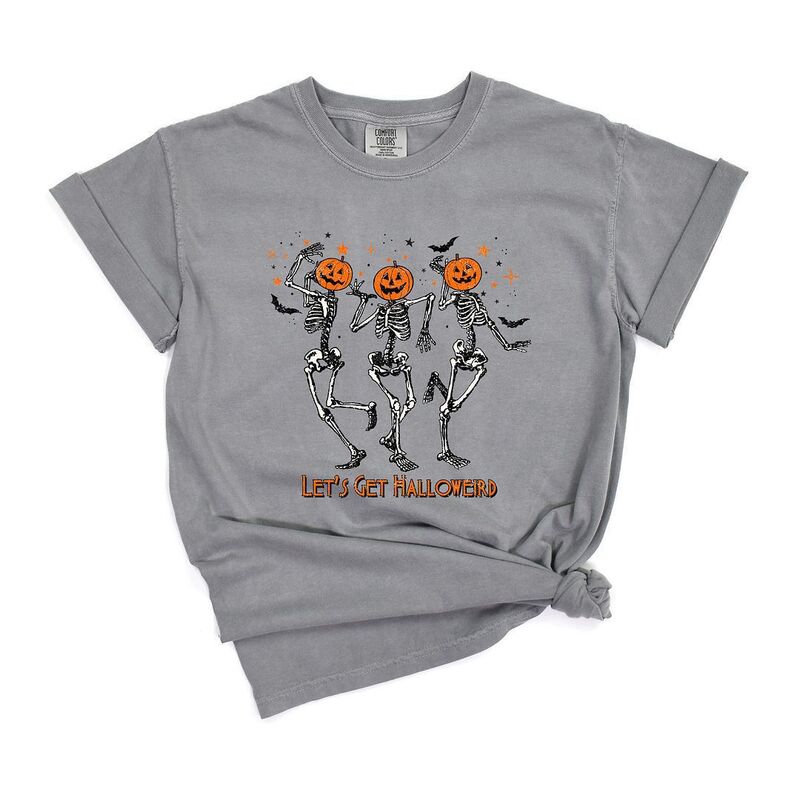 Simply Sage Market レディース トップス ティーシャツ Simply Sage Market Let\u0027s Get Halloweird Garment Dyed Tees Grey 薄墨色 Tシャツ・カットソー-レディースファッション-トップス