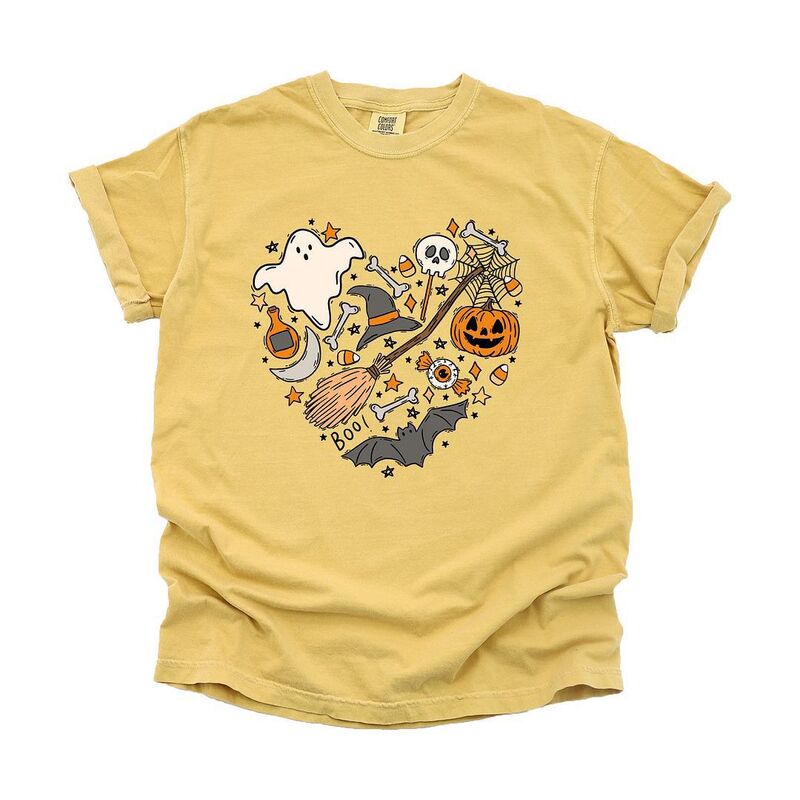 Simply Sage Market レディース トップス ティーシャツ Simply Sage Market Halloween Heart Garment Dyed Tees Mustard 洋芥子 レディースファッション-トップス