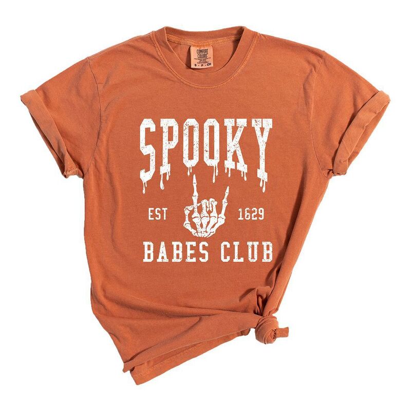 Simply Sage Market レディース トップス ティーシャツ Simply Sage Market Spooky Babes Club Garment Dyed Tees Yam レディースファッション-Tシャツ・カットソー-トップス