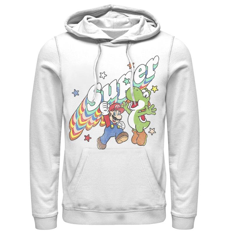 アニメ文字記号 レディース トップス プルオーバー パーカー Licensed Character Men\u0027s Nintendo Super Mario 3D Star Hoodie White 白いこと
