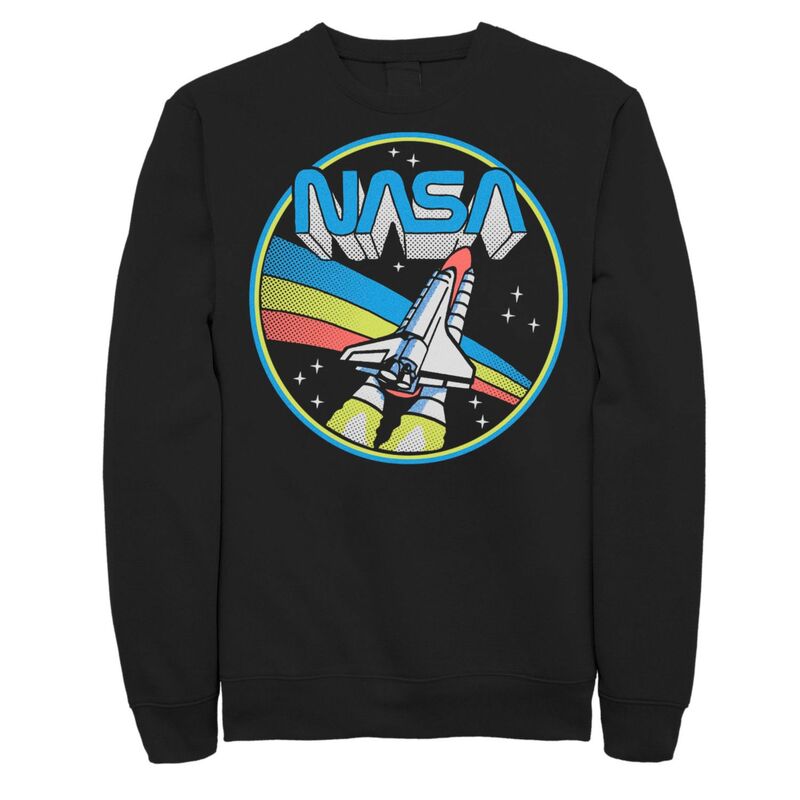 アニメ文字記号 レディース トップス プルオーバー 汗水 ロゴタイプ Licensed Character Men\u0027s NASA Retro Pop Circle Portrait Logo Sweatshirt Black 黒いこと