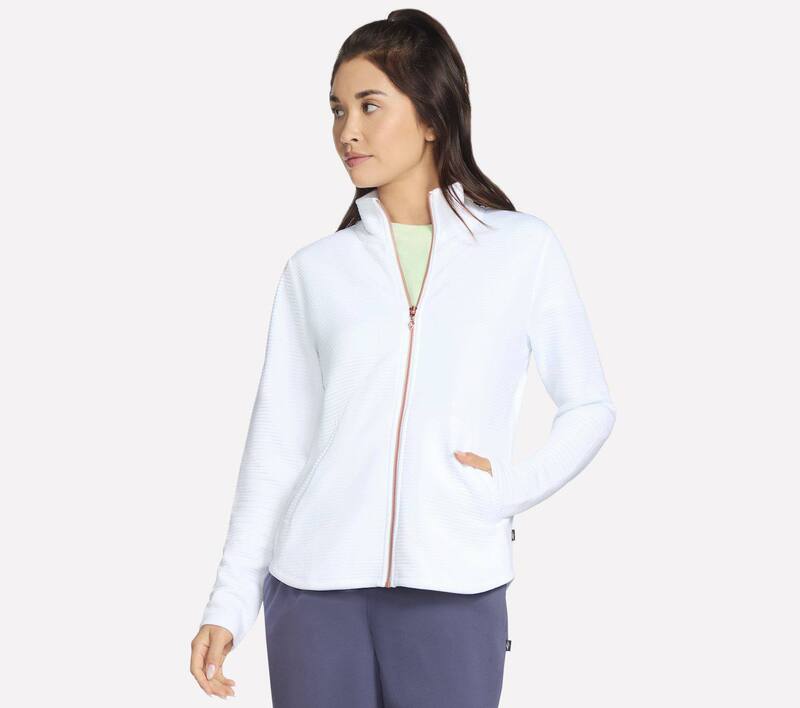 スケッチャーズ レディース アウター 上衣・上衣 Women\u0027skechers The Go Walk Ottoman Cozy Fit Scoop Hem Jacket White 白いこと