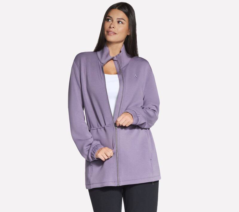 スケッチャーズ レディース アウター 上衣・上衣 Women\u0027skechers Cozy Luxe Tunic Jacket Purple Sage サルヴィア