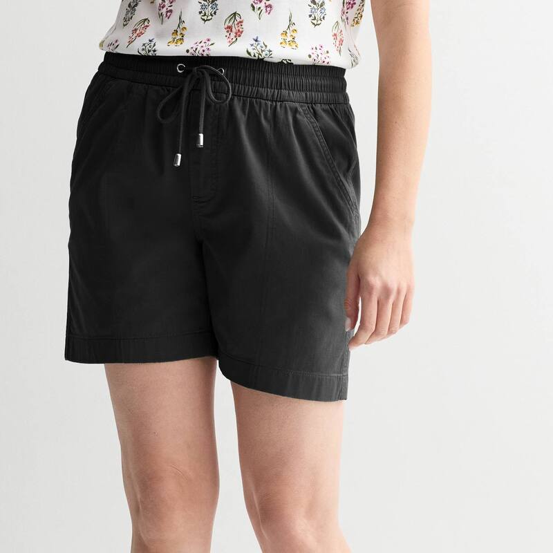 クロフト＆バロー レディース ボトムス ハーフパンツ・ショーツ ショートパンツ Women Croft \u0026 Barrow Utility Twill Pull-On Shorts Mineral Black ブラック