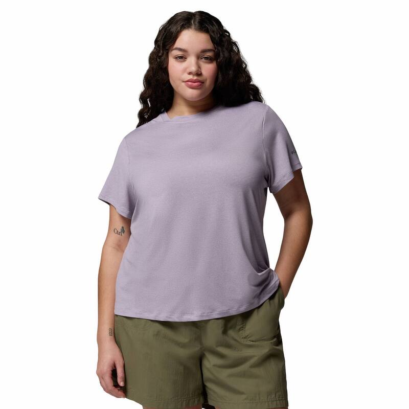 コロンビア レディース トップス プルオーバー 足し加える大きさ ロゴタイプ Plusize Columbia Parsons Point Short Sleeve Logo Tee Lavender Pearl Heather パール