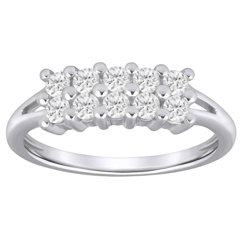 Alyson Layne レディース アクセサリー リング Alyson Layne 10k Gold 1/2 Carat.W. Lab Grown Diamond Stacked Band Ring 10k White Gold ホワイト|ReVida 店
