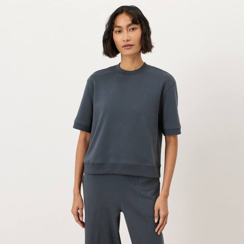 パクト レディース トップス プルオーバー 流汗 綿織物 Pact Organicotton Airplane Sweatshirtee Steel Blue 青み