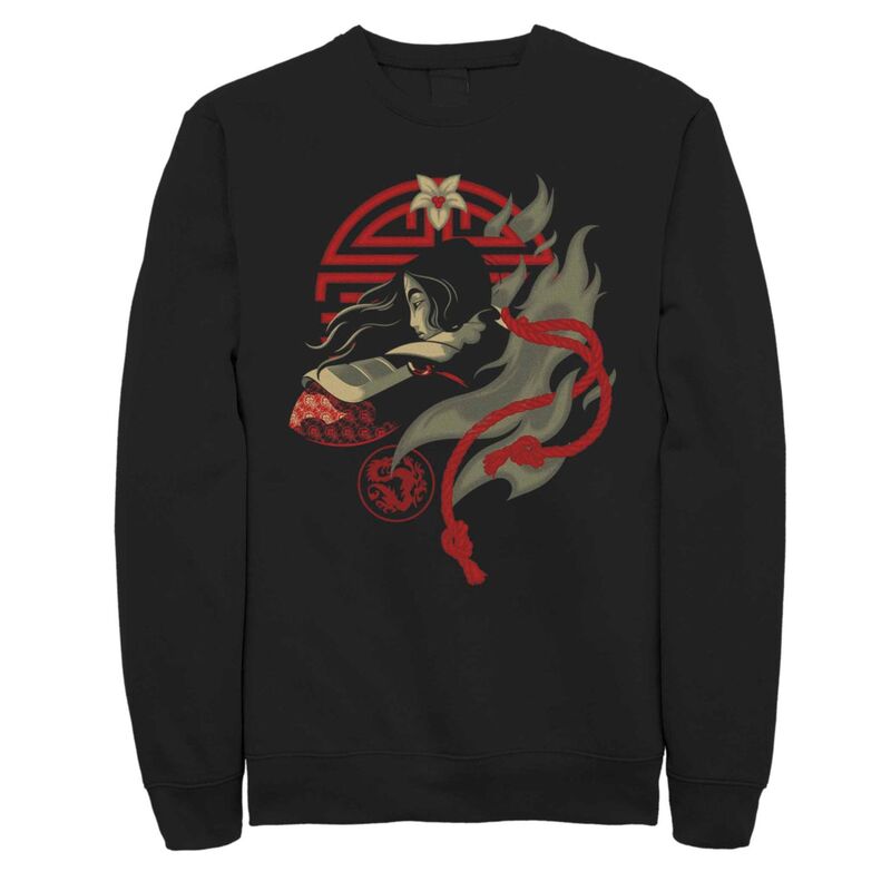 ウォルトディズニー レディース トップス プルオーバー フリース Disney\u0027s Mulan Retro Portrait Men\u0027s Fleece Black 黒いこと