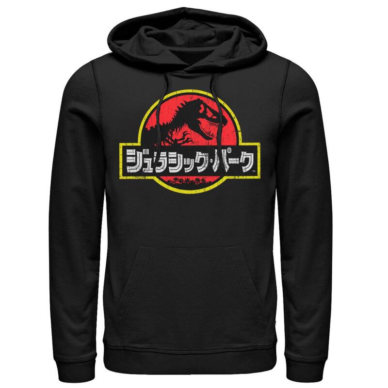 アニメ文字記号 レディース トップス プルオーバー ロゴタイプ パーカー グラフィック Licensed Character Men\u0027s Jurassic Park Japanese Red Logo Graphic Hoodie Black 黒いこと