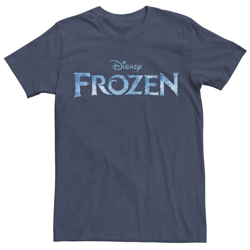 ディズニー レディース トップス Tシャツ ロゴ Disney's Frozen Men's Title Logo Tee Navy Heather ヘザー｜ReVida 店
