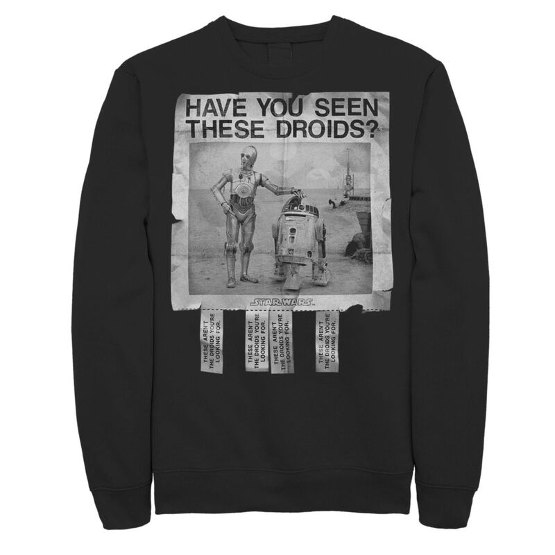 はやりっ児 ウォーズ レディース トップス プルオーバー 汗水 Men\u0027star Wars Have Seen These Droids Poster Sweatshirt Black 黒いこと