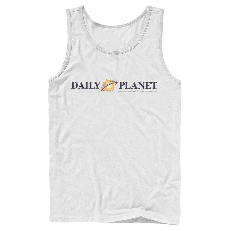 アニメキャラクター レディース トップス Tシャツ ロゴ グラフィック Licensed Character Men DComicsuperman Daily Planet Logo Graphic Tank Top White ホワイト